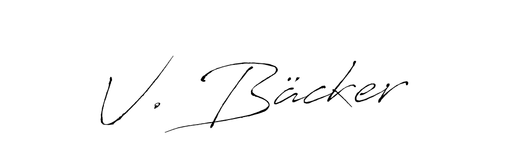 Antro_Vectra is a professional signature style that is perfect for those who want to add a touch of class to their signature. It is also a great choice for those who want to make their signature more unique. Get V. Bäcker name to fancy signature for free. V. Bäcker signature style 6 images and pictures png