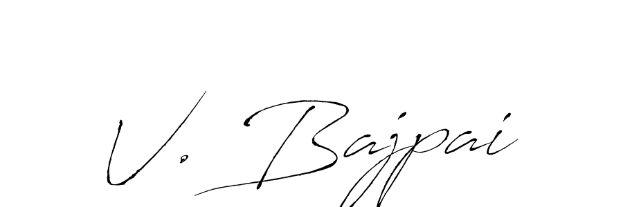 Antro_Vectra is a professional signature style that is perfect for those who want to add a touch of class to their signature. It is also a great choice for those who want to make their signature more unique. Get V. Bajpai name to fancy signature for free. V. Bajpai signature style 6 images and pictures png