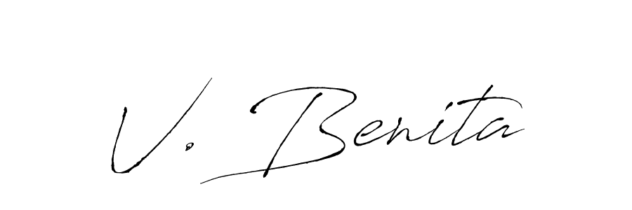 How to make V. Benita name signature. Use Antro_Vectra style for creating short signs online. This is the latest handwritten sign. V. Benita signature style 6 images and pictures png