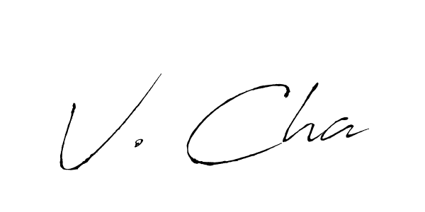 How to make V. Cha name signature. Use Antro_Vectra style for creating short signs online. This is the latest handwritten sign. V. Cha signature style 6 images and pictures png