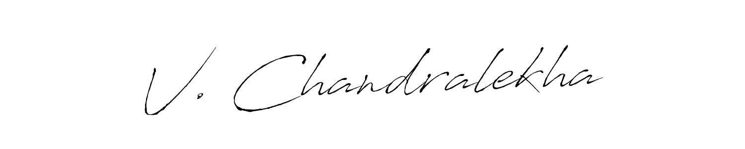 Make a beautiful signature design for name V. Chandralekha. With this signature (Antro_Vectra) style, you can create a handwritten signature for free. V. Chandralekha signature style 6 images and pictures png