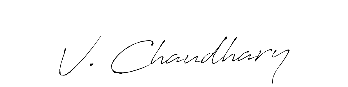 How to make V. Chaudhary signature? Antro_Vectra is a professional autograph style. Create handwritten signature for V. Chaudhary name. V. Chaudhary signature style 6 images and pictures png