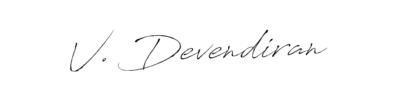Antro_Vectra is a professional signature style that is perfect for those who want to add a touch of class to their signature. It is also a great choice for those who want to make their signature more unique. Get V. Devendiran name to fancy signature for free. V. Devendiran signature style 6 images and pictures png
