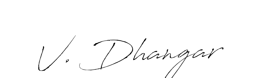 How to make V. Dhangar signature? Antro_Vectra is a professional autograph style. Create handwritten signature for V. Dhangar name. V. Dhangar signature style 6 images and pictures png