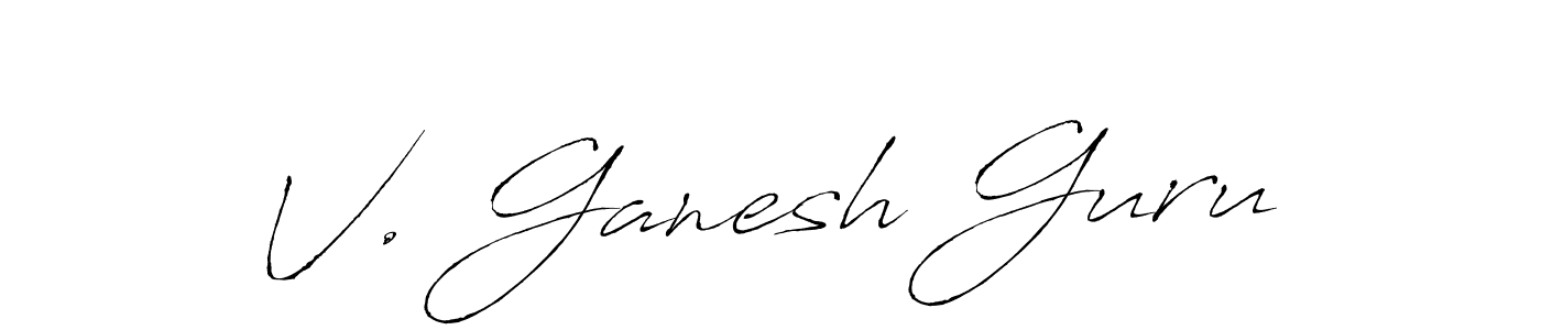 Also You can easily find your signature by using the search form. We will create V. Ganesh Guru name handwritten signature images for you free of cost using Antro_Vectra sign style. V. Ganesh Guru signature style 6 images and pictures png