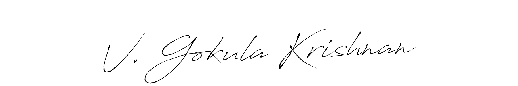 Create a beautiful signature design for name V. Gokula Krishnan. With this signature (Antro_Vectra) fonts, you can make a handwritten signature for free. V. Gokula Krishnan signature style 6 images and pictures png