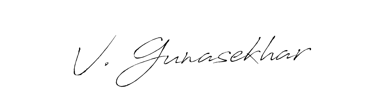 Antro_Vectra is a professional signature style that is perfect for those who want to add a touch of class to their signature. It is also a great choice for those who want to make their signature more unique. Get V. Gunasekhar name to fancy signature for free. V. Gunasekhar signature style 6 images and pictures png