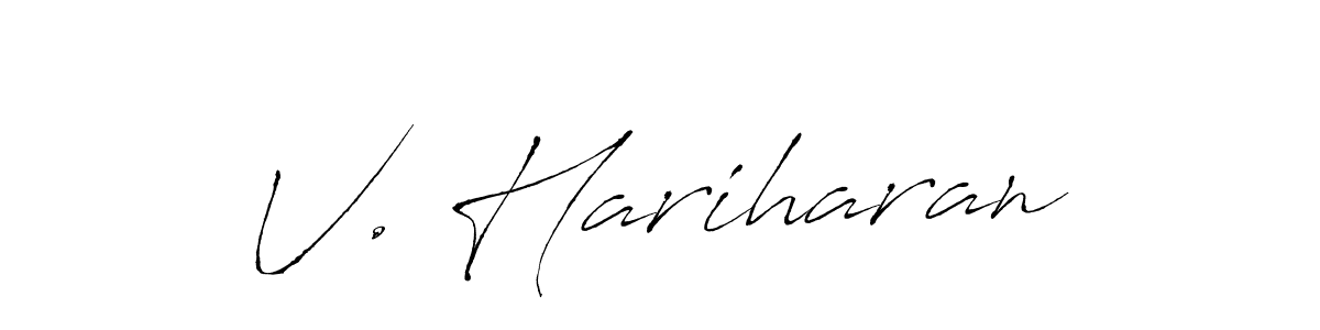 The best way (Antro_Vectra) to make a short signature is to pick only two or three words in your name. The name V. Hariharan include a total of six letters. For converting this name. V. Hariharan signature style 6 images and pictures png