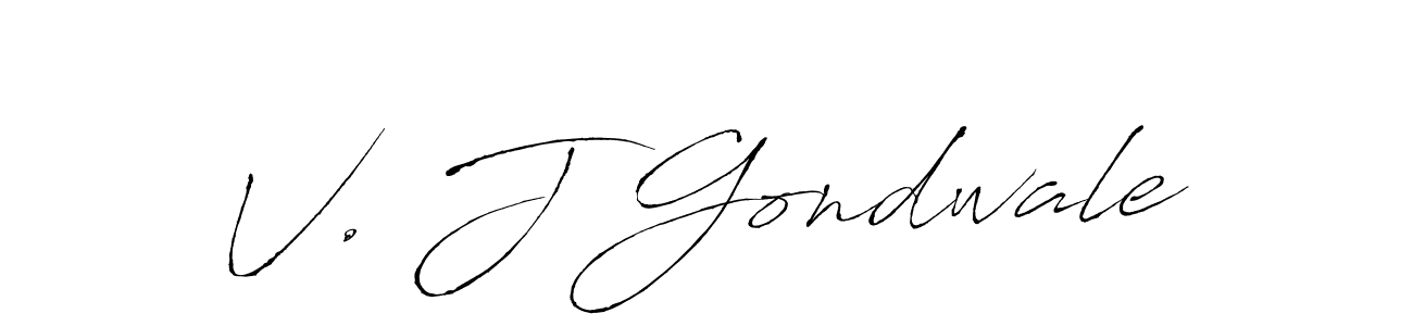 if you are searching for the best signature style for your name V. J Gondwale. so please give up your signature search. here we have designed multiple signature styles  using Antro_Vectra. V. J Gondwale signature style 6 images and pictures png