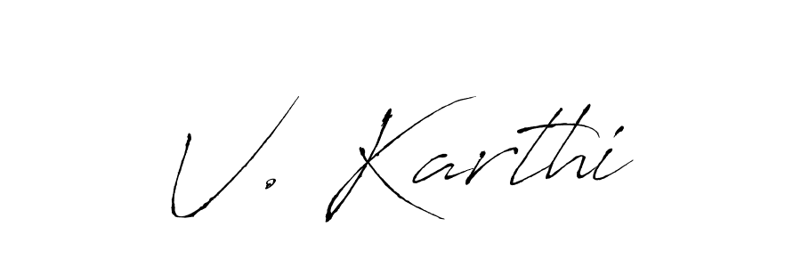 if you are searching for the best signature style for your name V. Karthi. so please give up your signature search. here we have designed multiple signature styles  using Antro_Vectra. V. Karthi signature style 6 images and pictures png