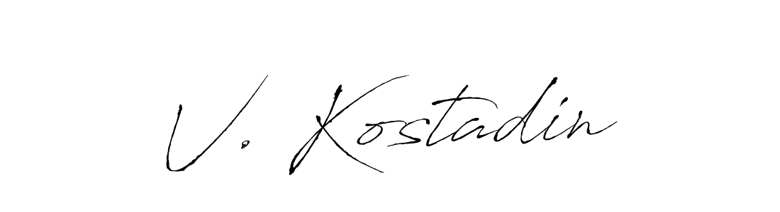 if you are searching for the best signature style for your name V. Kostadin. so please give up your signature search. here we have designed multiple signature styles  using Antro_Vectra. V. Kostadin signature style 6 images and pictures png