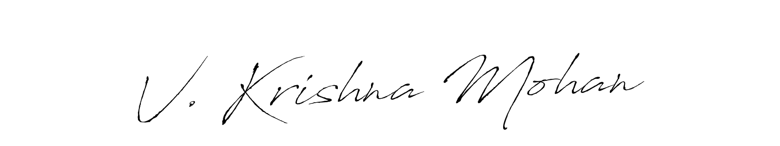 The best way (Antro_Vectra) to make a short signature is to pick only two or three words in your name. The name V. Krishna Mohan include a total of six letters. For converting this name. V. Krishna Mohan signature style 6 images and pictures png