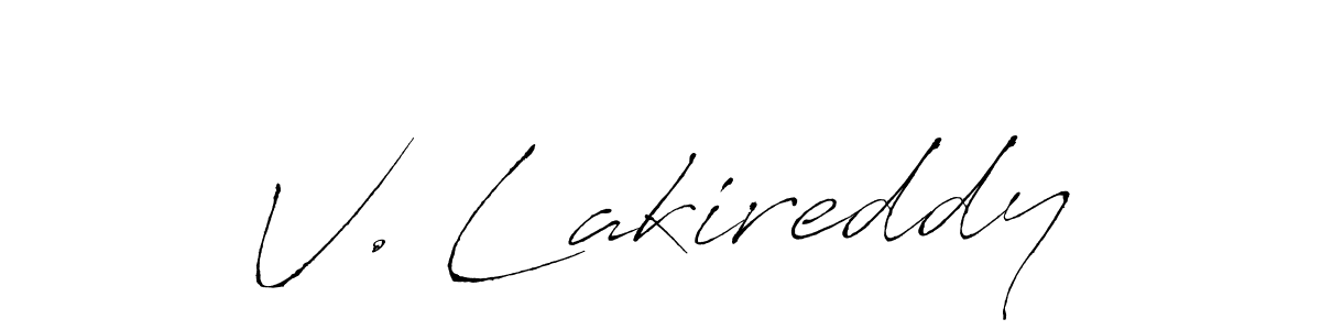 Make a beautiful signature design for name V. Lakireddy. With this signature (Antro_Vectra) style, you can create a handwritten signature for free. V. Lakireddy signature style 6 images and pictures png