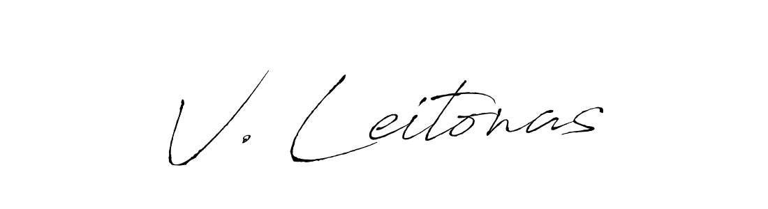 Make a beautiful signature design for name V. Leitonas. With this signature (Antro_Vectra) style, you can create a handwritten signature for free. V. Leitonas signature style 6 images and pictures png
