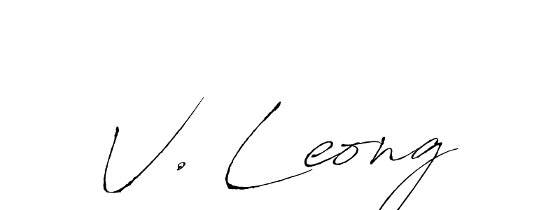 V. Leong stylish signature style. Best Handwritten Sign (Antro_Vectra) for my name. Handwritten Signature Collection Ideas for my name V. Leong. V. Leong signature style 6 images and pictures png