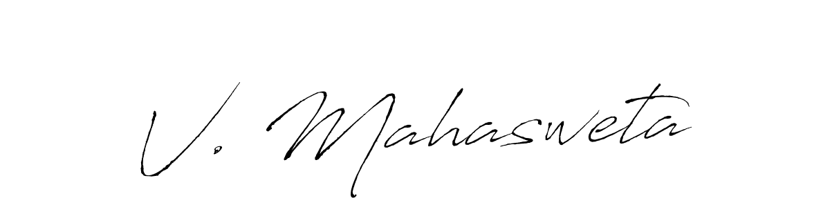 V. Mahasweta stylish signature style. Best Handwritten Sign (Antro_Vectra) for my name. Handwritten Signature Collection Ideas for my name V. Mahasweta. V. Mahasweta signature style 6 images and pictures png