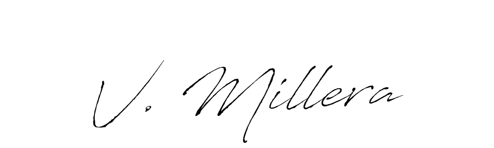 Design your own signature with our free online signature maker. With this signature software, you can create a handwritten (Antro_Vectra) signature for name V. Millera. V. Millera signature style 6 images and pictures png