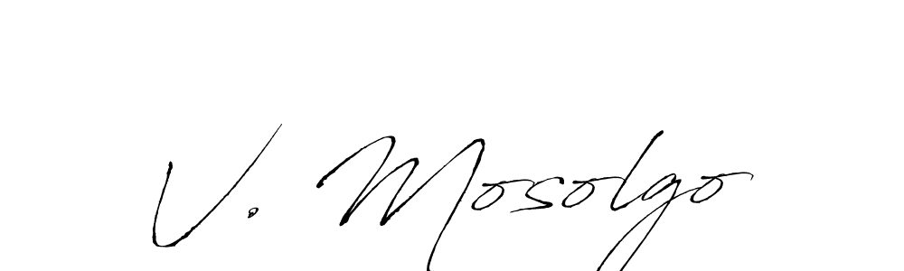 Use a signature maker to create a handwritten signature online. With this signature software, you can design (Antro_Vectra) your own signature for name V. Mosolgo. V. Mosolgo signature style 6 images and pictures png