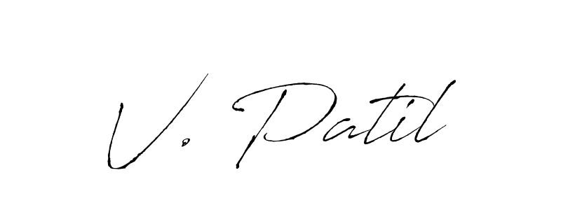 How to make V. Patil name signature. Use Antro_Vectra style for creating short signs online. This is the latest handwritten sign. V. Patil signature style 6 images and pictures png