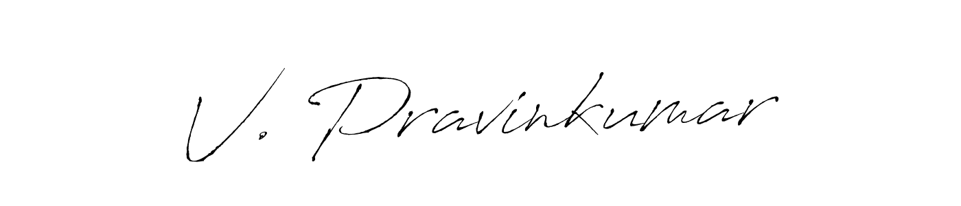 V. Pravinkumar stylish signature style. Best Handwritten Sign (Antro_Vectra) for my name. Handwritten Signature Collection Ideas for my name V. Pravinkumar. V. Pravinkumar signature style 6 images and pictures png