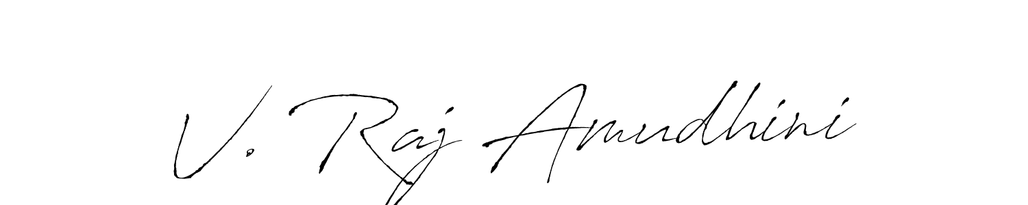 Make a beautiful signature design for name V. Raj Amudhini. With this signature (Antro_Vectra) style, you can create a handwritten signature for free. V. Raj Amudhini signature style 6 images and pictures png