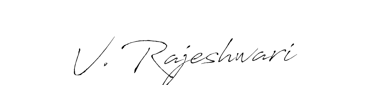 The best way (Antro_Vectra) to make a short signature is to pick only two or three words in your name. The name V. Rajeshwari include a total of six letters. For converting this name. V. Rajeshwari signature style 6 images and pictures png