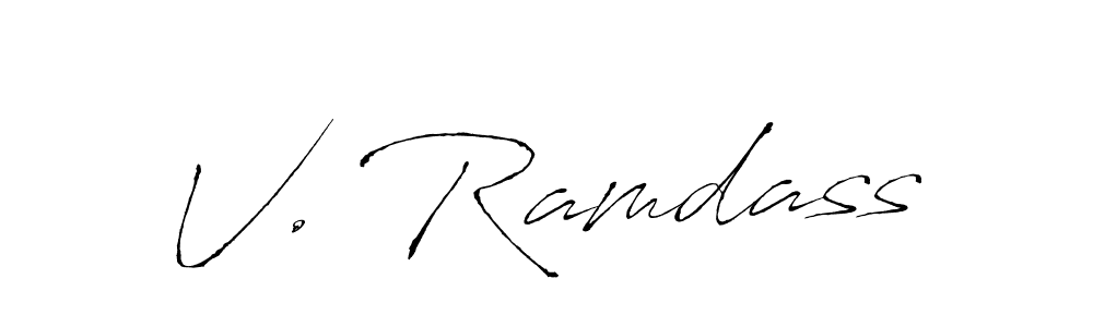 How to make V. Ramdass signature? Antro_Vectra is a professional autograph style. Create handwritten signature for V. Ramdass name. V. Ramdass signature style 6 images and pictures png