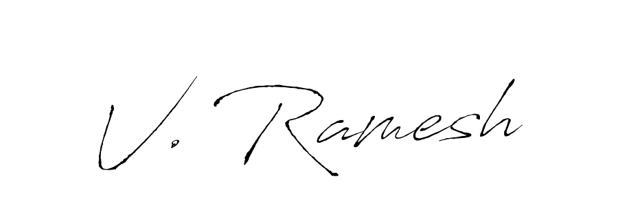 Create a beautiful signature design for name V. Ramesh. With this signature (Antro_Vectra) fonts, you can make a handwritten signature for free. V. Ramesh signature style 6 images and pictures png