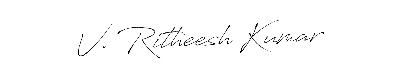 This is the best signature style for the V. Ritheesh Kumar name. Also you like these signature font (Antro_Vectra). Mix name signature. V. Ritheesh Kumar signature style 6 images and pictures png