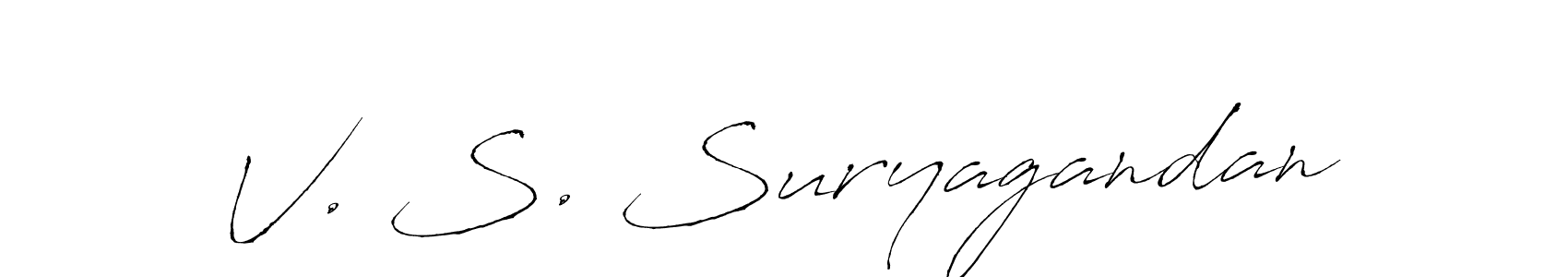 Make a beautiful signature design for name V. S. Suryagandan. With this signature (Antro_Vectra) style, you can create a handwritten signature for free. V. S. Suryagandan signature style 6 images and pictures png