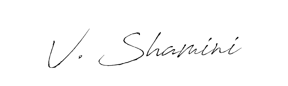 Use a signature maker to create a handwritten signature online. With this signature software, you can design (Antro_Vectra) your own signature for name V. Shamini. V. Shamini signature style 6 images and pictures png