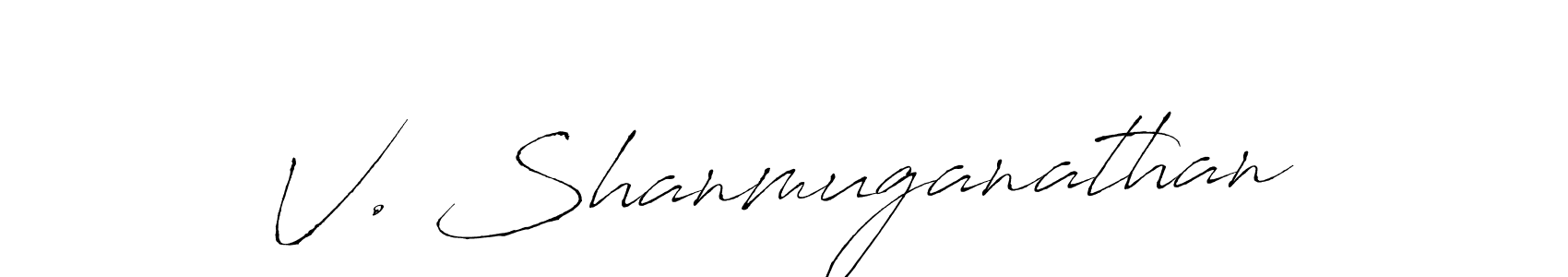 How to make V. Shanmuganathan signature? Antro_Vectra is a professional autograph style. Create handwritten signature for V. Shanmuganathan name. V. Shanmuganathan signature style 6 images and pictures png