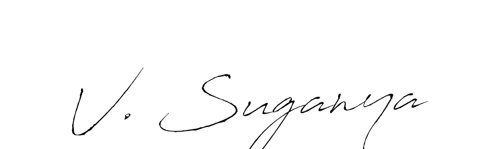 Similarly Antro_Vectra is the best handwritten signature design. Signature creator online .You can use it as an online autograph creator for name V. Suganya. V. Suganya signature style 6 images and pictures png