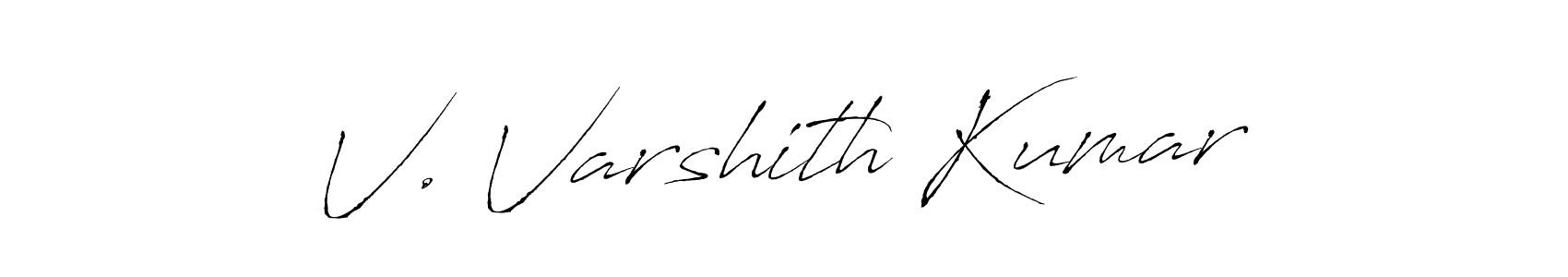 Antro_Vectra is a professional signature style that is perfect for those who want to add a touch of class to their signature. It is also a great choice for those who want to make their signature more unique. Get V. Varshith Kumar name to fancy signature for free. V. Varshith Kumar signature style 6 images and pictures png