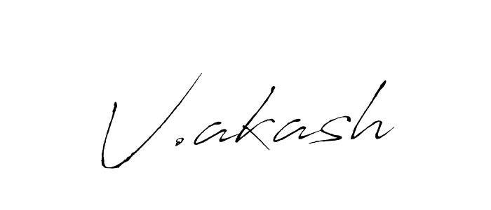 Use a signature maker to create a handwritten signature online. With this signature software, you can design (Antro_Vectra) your own signature for name V.akash. V.akash signature style 6 images and pictures png