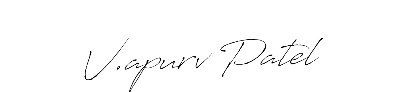 How to make V.apurv Patel signature? Antro_Vectra is a professional autograph style. Create handwritten signature for V.apurv Patel name. V.apurv Patel signature style 6 images and pictures png