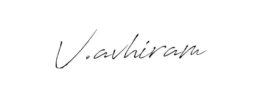 How to make V.avhiram name signature. Use Antro_Vectra style for creating short signs online. This is the latest handwritten sign. V.avhiram signature style 6 images and pictures png