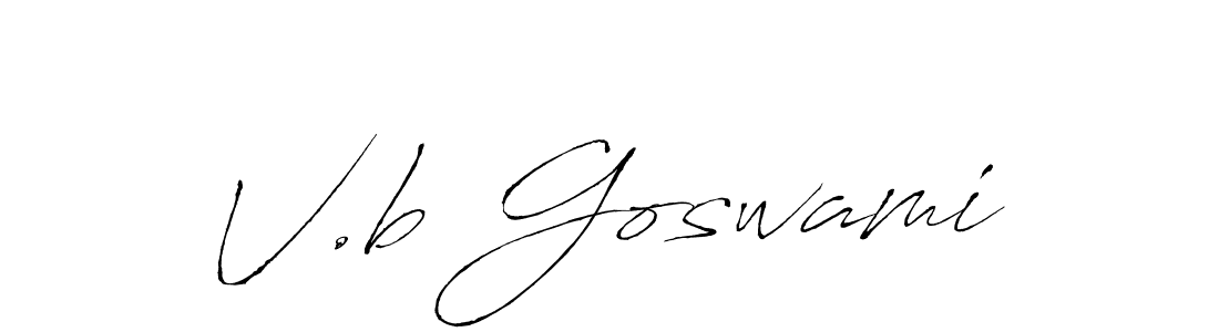 How to make V.b Goswami signature? Antro_Vectra is a professional autograph style. Create handwritten signature for V.b Goswami name. V.b Goswami signature style 6 images and pictures png