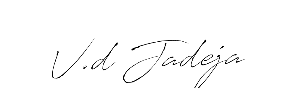 How to make V.d Jadeja signature? Antro_Vectra is a professional autograph style. Create handwritten signature for V.d Jadeja name. V.d Jadeja signature style 6 images and pictures png