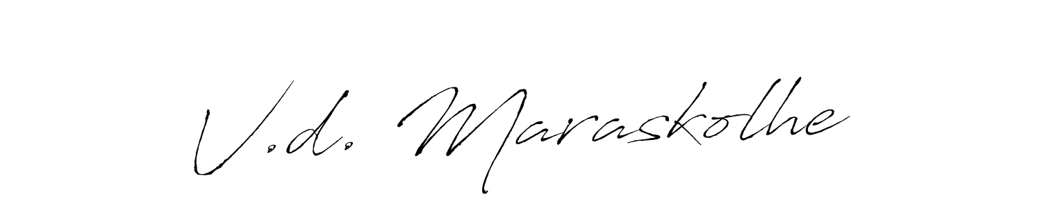 if you are searching for the best signature style for your name V.d. Maraskolhe. so please give up your signature search. here we have designed multiple signature styles  using Antro_Vectra. V.d. Maraskolhe signature style 6 images and pictures png