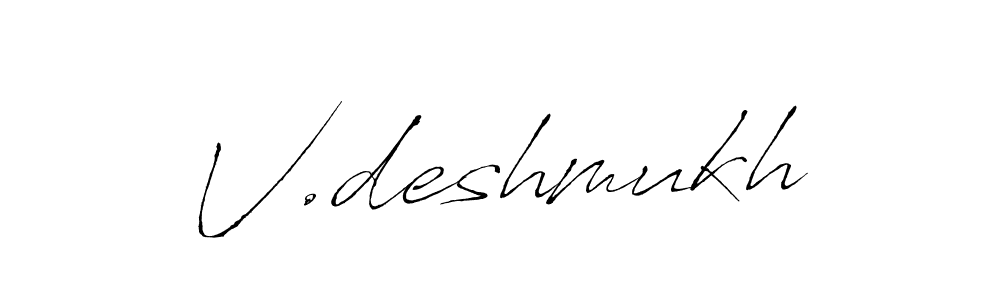 How to make V.deshmukh signature? Antro_Vectra is a professional autograph style. Create handwritten signature for V.deshmukh name. V.deshmukh signature style 6 images and pictures png