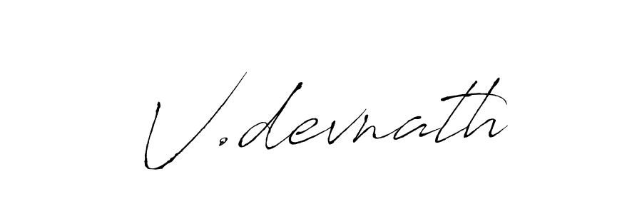 The best way (Antro_Vectra) to make a short signature is to pick only two or three words in your name. The name V.devnath include a total of six letters. For converting this name. V.devnath signature style 6 images and pictures png