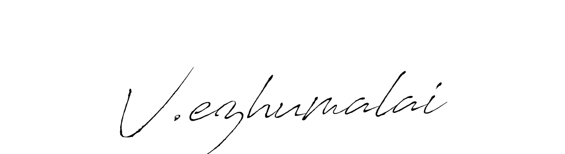 Make a beautiful signature design for name V.ezhumalai. With this signature (Antro_Vectra) style, you can create a handwritten signature for free. V.ezhumalai signature style 6 images and pictures png