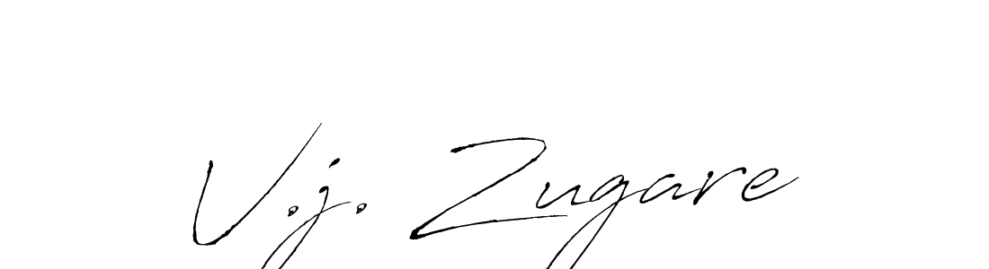 How to make V.j. Zugare name signature. Use Antro_Vectra style for creating short signs online. This is the latest handwritten sign. V.j. Zugare signature style 6 images and pictures png