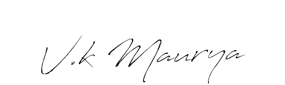 Design your own signature with our free online signature maker. With this signature software, you can create a handwritten (Antro_Vectra) signature for name V.k Maurya. V.k Maurya signature style 6 images and pictures png