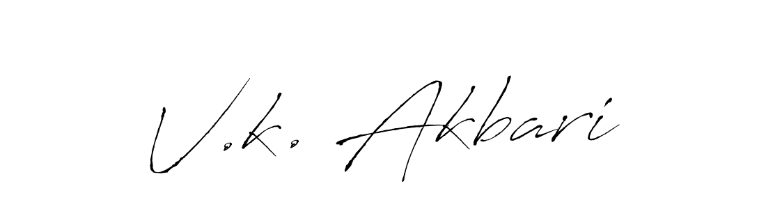 How to make V.k. Akbari signature? Antro_Vectra is a professional autograph style. Create handwritten signature for V.k. Akbari name. V.k. Akbari signature style 6 images and pictures png