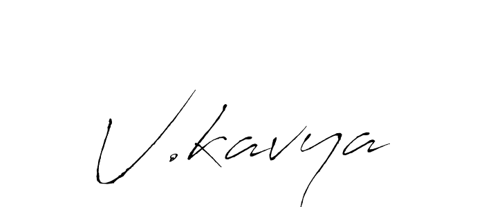 Create a beautiful signature design for name V.kavya. With this signature (Antro_Vectra) fonts, you can make a handwritten signature for free. V.kavya signature style 6 images and pictures png