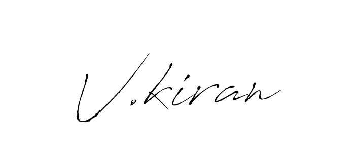 How to make V.kiran name signature. Use Antro_Vectra style for creating short signs online. This is the latest handwritten sign. V.kiran signature style 6 images and pictures png