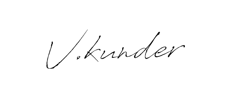 How to Draw V.kunder signature style? Antro_Vectra is a latest design signature styles for name V.kunder. V.kunder signature style 6 images and pictures png