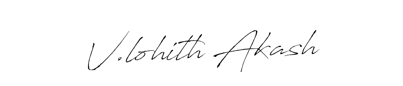 V.lohith Akash stylish signature style. Best Handwritten Sign (Antro_Vectra) for my name. Handwritten Signature Collection Ideas for my name V.lohith Akash. V.lohith Akash signature style 6 images and pictures png